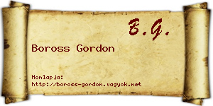 Boross Gordon névjegykártya
