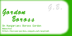 gordon boross business card